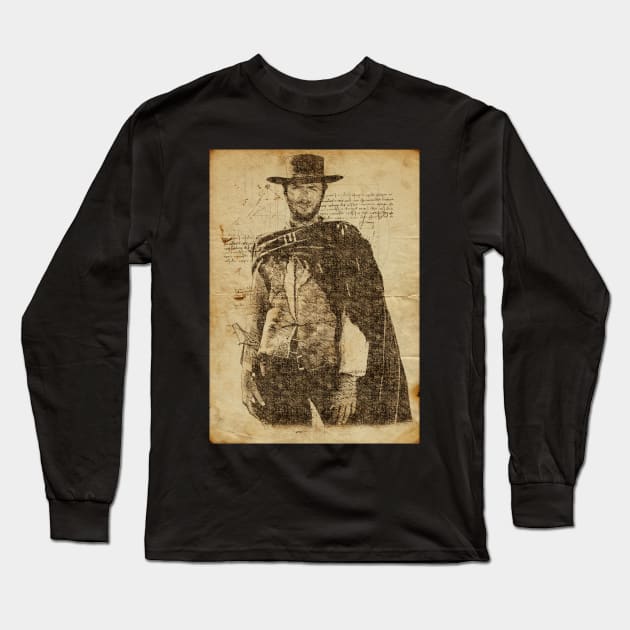 Clint Eastwood Long Sleeve T-Shirt by Durro